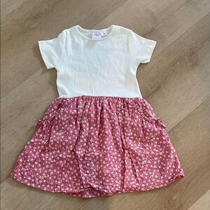 Zara White and Pink Floral Dress